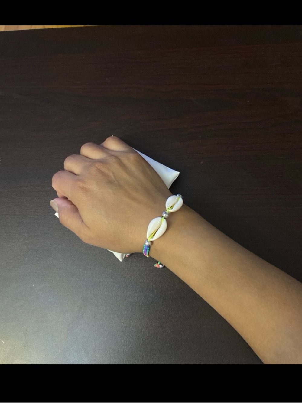 Vibrant Neon Rainbow Braided Cord Bracelet with Shell Accents